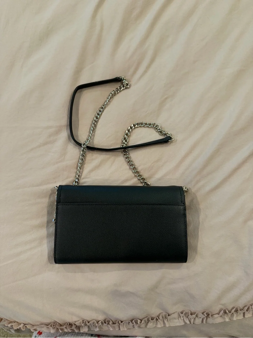 kate spade Black Pebbled Leather Chain Crossbody Bag